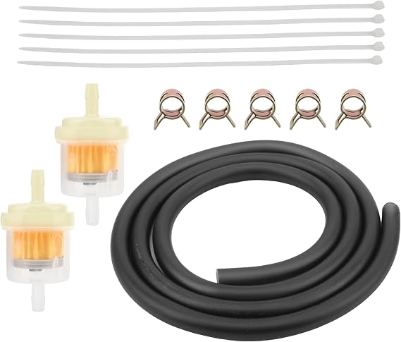 3/16 Inch Gas Fuel Line Filter Hose Universal Kit,Replacement for 50cc 70cc 90cc 110cc 125cc 150cc Taotao Coolster Apollo Baja ATV Four Wheeler Dirt Pit Bike Black