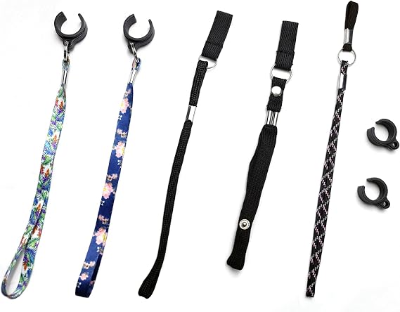 ComsenMed 5-Pack walking stick strap,walking stick straps for wrist,About 9 inches long,Five models of webbing.Single Wrist Strap Loop Lanyard,compatible 19 and 22.2MM walking Canes or Sticks.