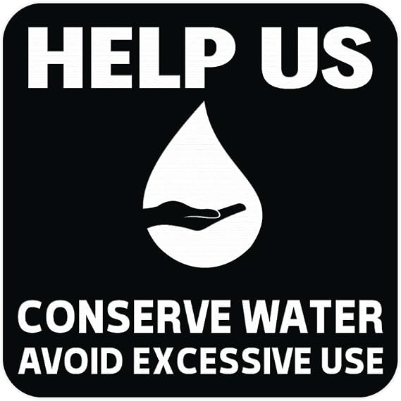 All Quality Help US Conserve Water Wall Door Sign - Black (Small)