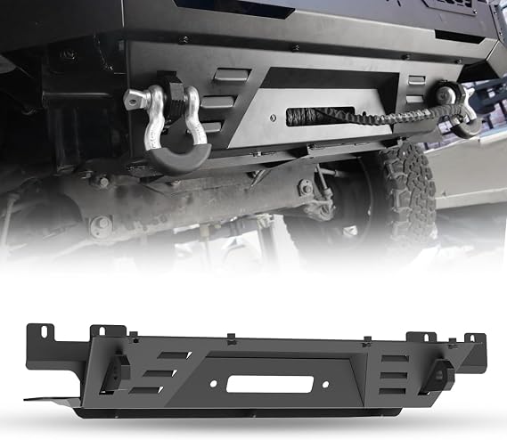 WOLFSTORM Skid Plate & Winch Plate For 2013-2018 Ram 1500 (Exclude Rebel) & 2019-2023 Dodge Ram 1500 Classic (Exclude Warlock), Pickup Offroad Front Bumper Skid Plate & Winch Plate