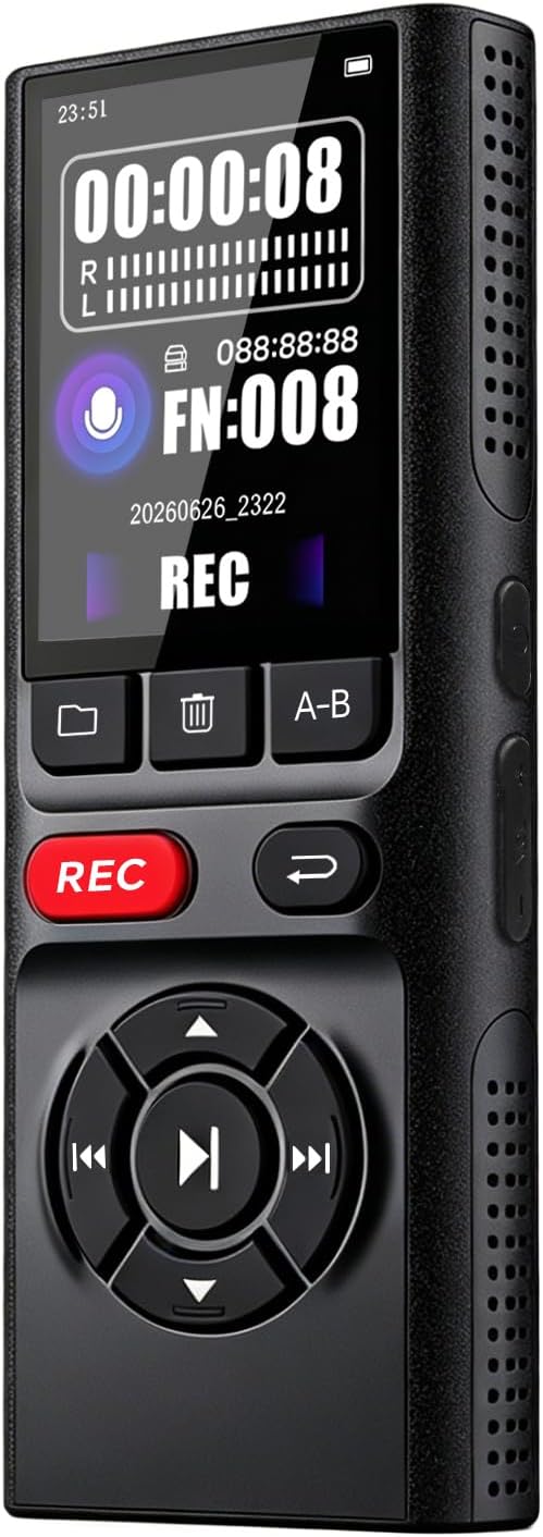64GB Jaswill Digital Voice Recorder with Playback Long Battery 2-inch Screen MP3 Audio Recording for Meetings Lectures and Interviews Portable USB Recording Device with Voice Activation