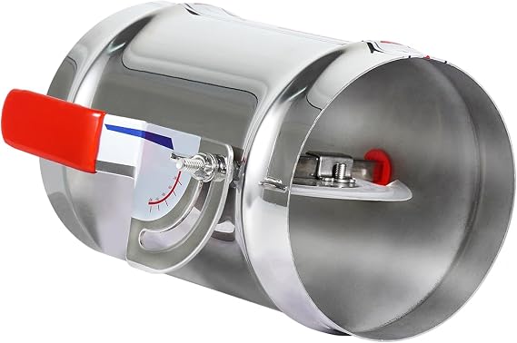 5 Inch HVAC Duct Backdraft Damper, Full Stainless Steel Manual Volume Damper with Sleeve, Adjustable Airflow Control for Range Hoods, Fans, Pellet Stove Pipes, Dryer Vents (1 Pc)