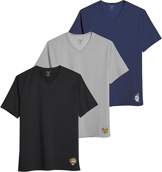 ED HARDY 3 Pack Mens Fitted Tshirts Micro Modal Short Sleeve Crew, Vneck Classic Tees Gym, Work Casual, Mens Fitted Shirts