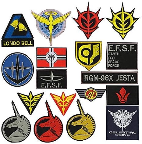 OYSTERGBOY 18pcs Gundam E.F.S.F./Londo Bell/Principality of Zeon Flag/Earth Federation Forcesicon Logo Patch