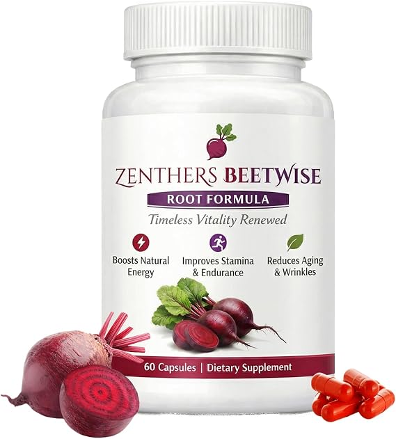 Beetwise, Beetwise Root Formula Cold Pressed,Beetroot Supplement ,Natural Energy Support, Vegan-Friendly,60 Capsules (1PCS)