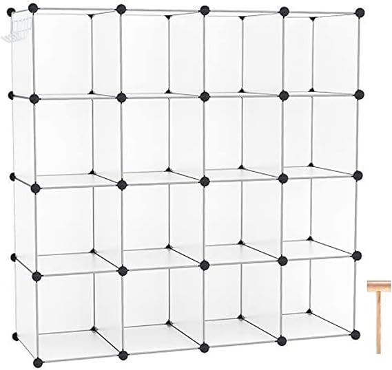 C&AHOME 16 Cube Storage Organizer Cube Shelves Units Storage Cubes, White