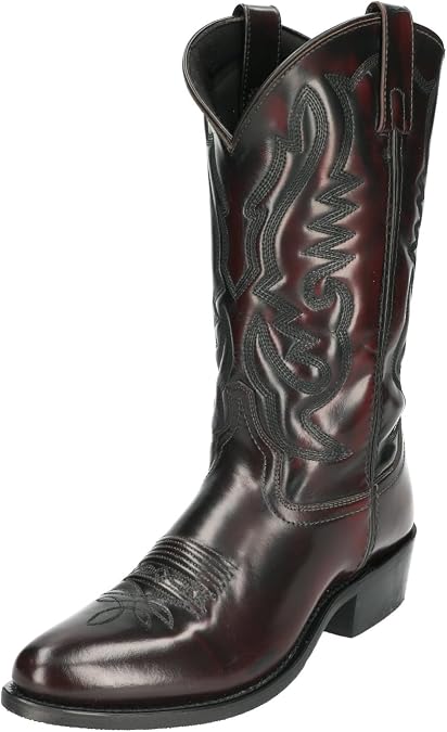 Smoky Men's 11" Black Cherry Leather Western Cowboy Boot