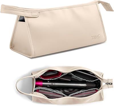 Veki PU Leather Travel Case for Airwrap Styler, Portable Travel Storage Bag for Shark Flexstyle Air Styling & Drying System, Waterproof Carrying Case Organizer Airwrap Styler and Attachments