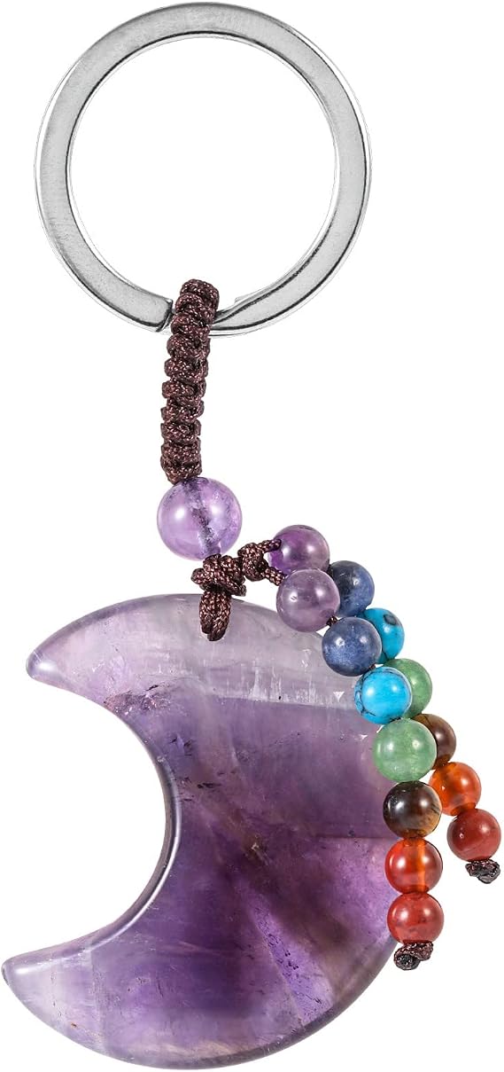 Crescent Moon Crystal Key Chains