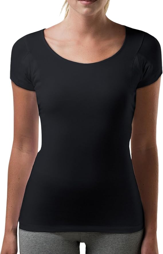 Women's Slim Sweatproof Undershirt, Odor & Sweat Blocking, Rayon Scoop Neck