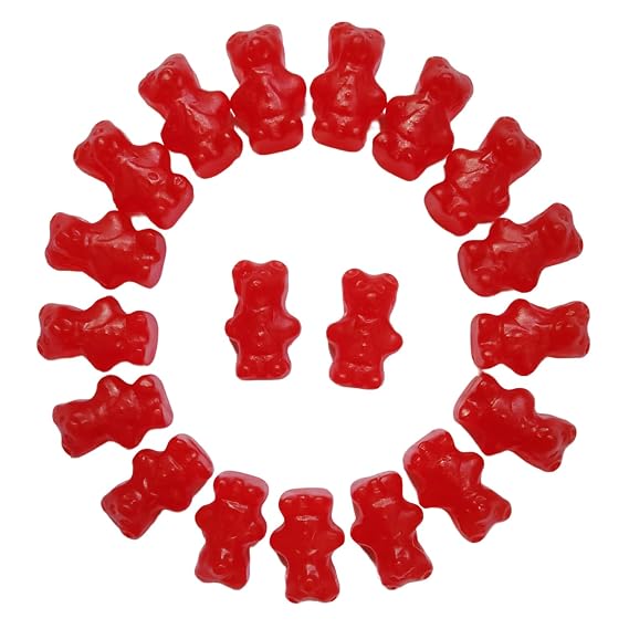 JuJu Cinnamon Bears Bulk Candy Bag of Spicy Gummy Candy Chewy Cinnamon Candy Sweet Treat Snacks for Adults & Kids Hot Gummy Bear Sweets for Events & Parties Teddy Jelly Candies 5lb