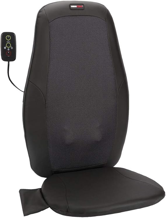 ObusForme Deep Kneading Shiatsu Back Massager with Heat | 3 Massage Zones - Upper, Lower or Full Back | Massage Cushion for Use with Chair
