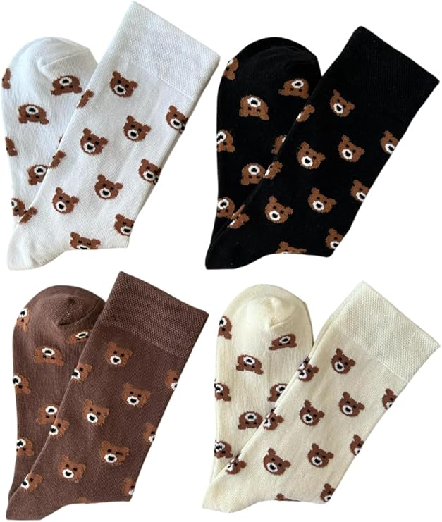 4'lü Teddy Bear Ayıcıklı Set Unisex Kokulu Soket Çorap Tek Beden