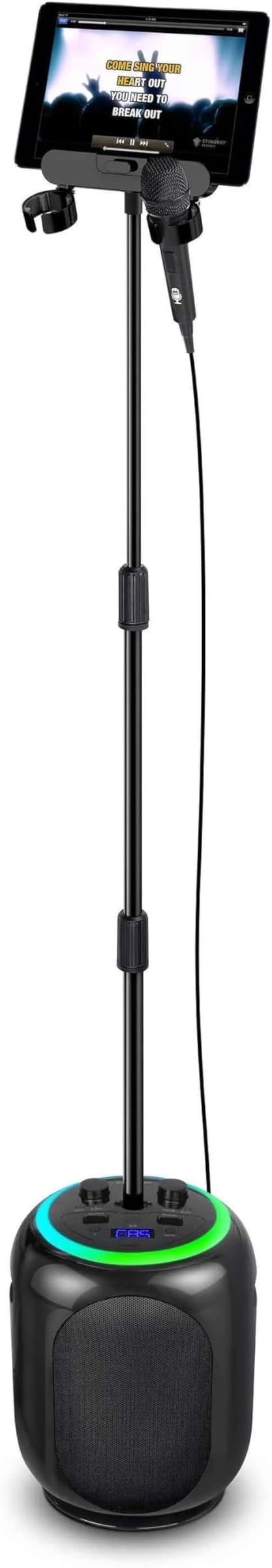 Singing Machine SMC2035 Sing Cast Max Karaoke System - Bluetooth, HDMI, LED Disco Lights, Auto Voice Control, Built-In Speakers, Microphone, Voice Recording, RCA Output, Echo Control