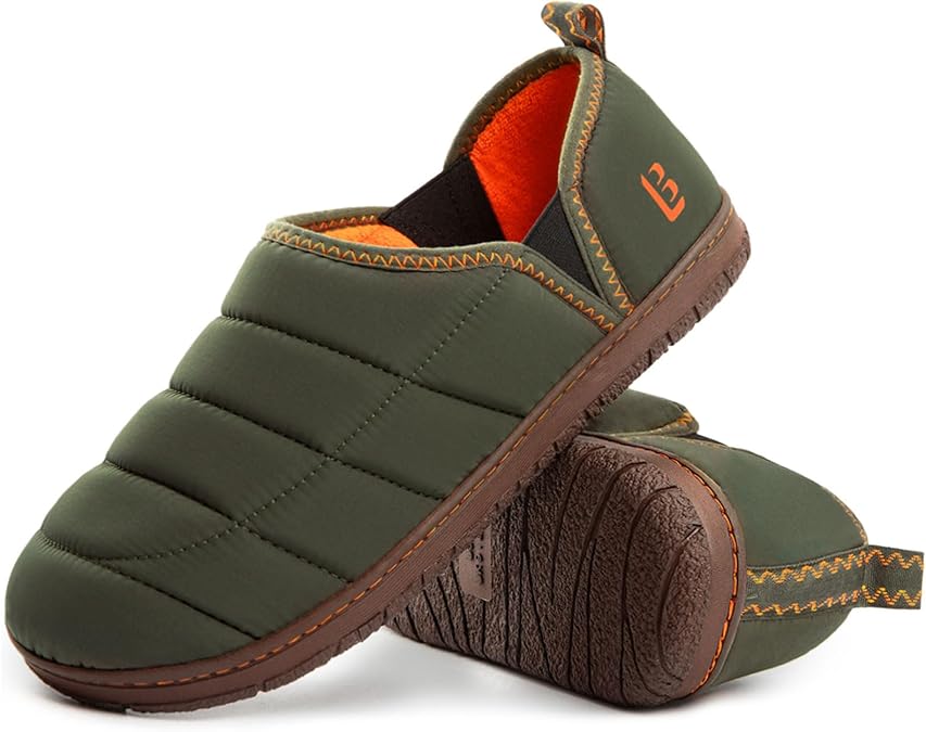LongBay Men's Outdoor Slippers Two Tone Indoor Bedroom House Shoes Gifts
