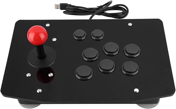 Rocker Arcade Controller Arcade Rocker Game Joystick 8 Buttons Game Handle Controller Joystick Head Rocker Ball Top Handle Arcade Game DIY Parts Replacement Black