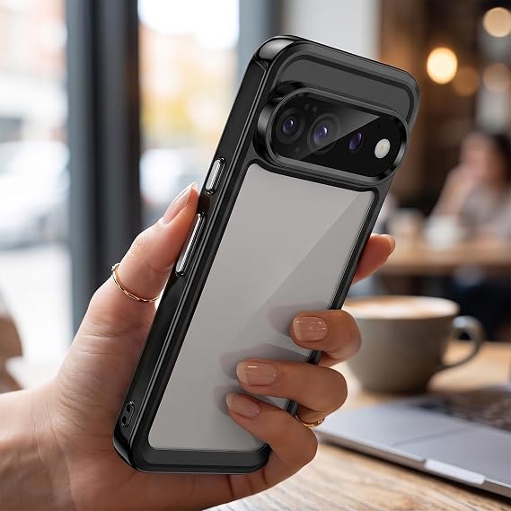 Pixel 11 Pro Kılıf Kamera Korumalı Darbe Emici Şeffaf Arka Kapak Siyah [Google Pixel 11 Pro ile Uyumlu]