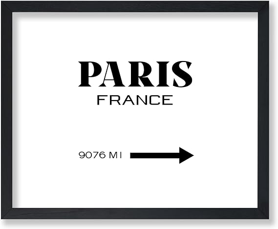 Poster Master Paris Poster - France Print - Paris France Sign Art - Gift for Him, Her, French, Travel Lover - Typographic Decor for Home, Office, Bedroom, Living Room - 8x10 UNFRAMED Wall Art
