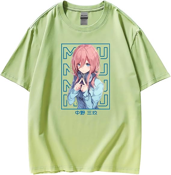 The Quintessential Quintuplets T-Shirt Anime Nakano Miku Cosplay Costume Printed T Shirts Short Sleeve Crew Neck Casual Tee Shirts Tops for Unisex