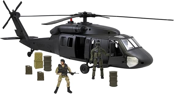 WORLD PEACEKEEPERS from Peterkin | 60cm Black Hawk Helicopter with Military Figures | 1:18 Scale | Action Figures & Accessories | Ages 3+