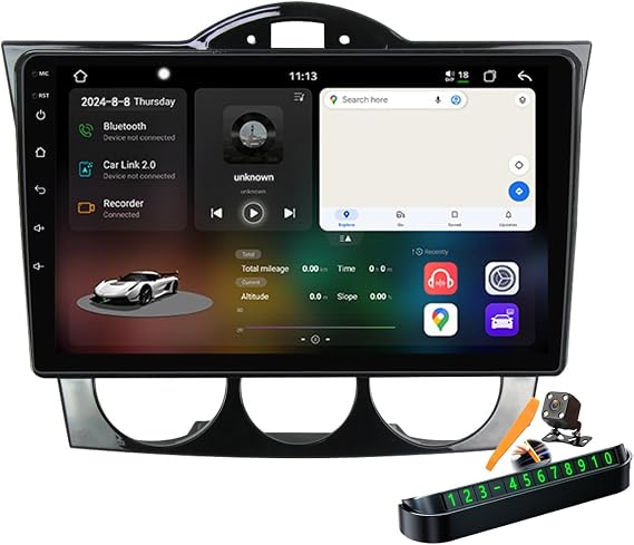 M6 pro plus 1,YLOXFW Android 14.0 Radio 2 Din Car Stereo Compatible with RX-8 MX8 2008-2021 GPS Navigation 9-inch Touch Screen Earphone Multimedia Video Player FM BT Receiver Carplay 4G 5G WiFi DSP