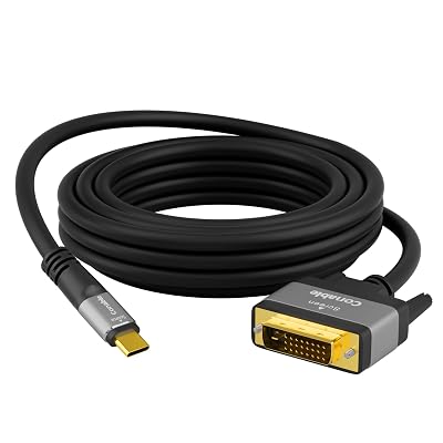 4K USB C to DVI Cable 20 FT, USB Type-C to DVI-D Adapter, Thunderbolt 34 Compatible with iPhone 171615 Series, MacBook ProAir, iPad Pro, iMac, Galaxy S24, XPS, Surface Book 3 and More, Real 4K
