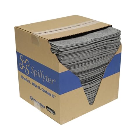 Spilfyter Universal Medium Duty Absorbent Pads, 16" x 18", 200 Count | Single Ply, Reliable Absorption, For Everyday Tasks, Ideal for Medium to Heavy Leaks, DB-70
