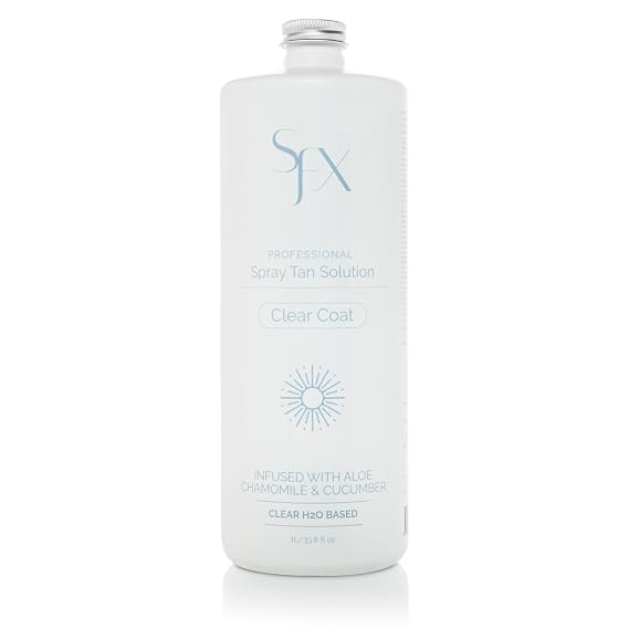 Clearcoat All Natural Spray Tanning Solution 4 Fl Oz Dark Summer | All Natural, No Bronzers, Infused with Botanicals, Clear Formula, Spray Tan Solution, Travel Size
