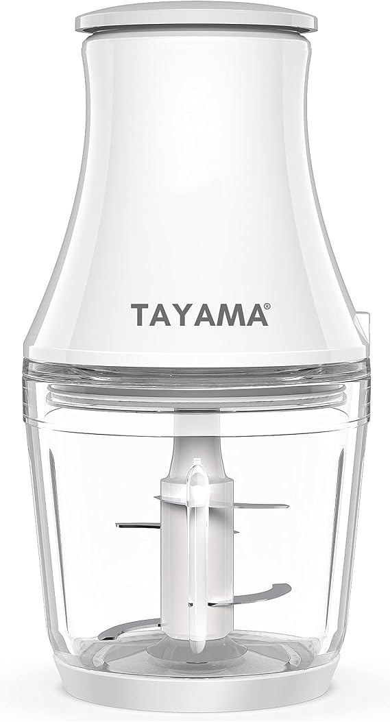 TAYAMA 2.5 Cup White 200W Mini Chopper 4-Layer Blade Food Processor, Medium