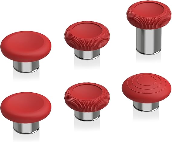 eXtremeRate 6 in 1 Metal Thumbsticks Replacement for Xbox Elite Series 2 Controller, Swappable Magnetic Joysticks Accessories Parts for Xbox Elite Series 2 Core Controller - Passion Red