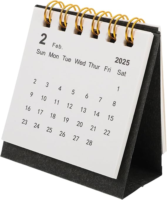 2025 Mini Desktop Calendar Pocket Calendar 2024-2025 Standing Flip for Home Office School Supplies