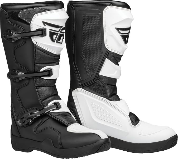 FLY Racing Men's Maverik LT Motocross Dirt Bike Boots, CE EN13634 | Articulated Ankle, Quick-Lock Buckles, Rubber Heat Shield, Lugged Outsole