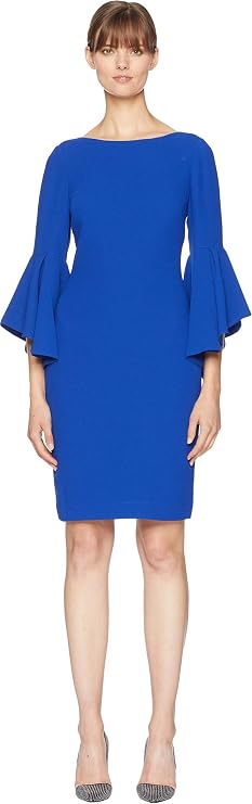 Badgley Mischka Women's Bell Sleeve Sheath