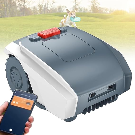 Automatic Cordless Lawn Mowing Machine, Lawn Mower Robot, with IPX5 Waterproof, Optical Navigation, Obstacle Avoidance