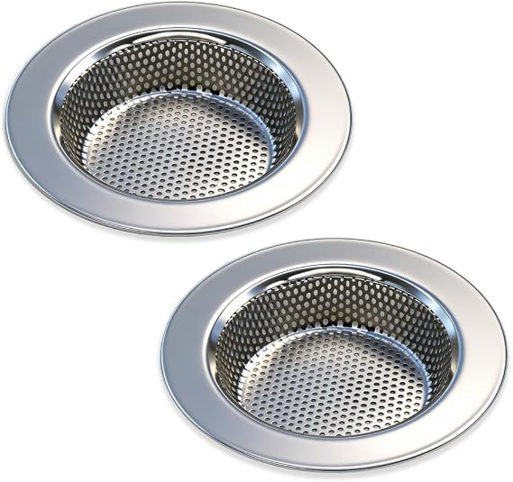 Seatery 2PCS Kitchen Sink Strainers, Sink Drain Filter, Sink Basket Strainer, 4.5 Inch Stainless Steel Sink Drain Strainer, Food Scraps Catcher for Kitchen