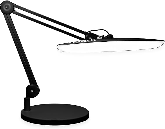 Neatfi XL 2200 Lumen 24W LED Desk Lamp - 4 Level Dimmable Work Light Home Office Crafts & Workbench 51 cm Wide Lamp Head (Black Non-CCT with Base) [Energy Class F]