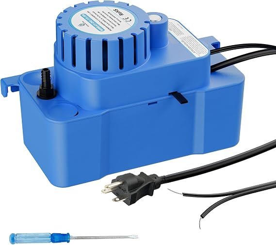 ZLR Condensate Pump for HVAC 230V, 90GPH 1/30HP Automatic Drain Pump with Safety Switch, Indicator Lights & Cleaning Button, for Mini Split, AC Drain Pan, Dehumidifier, Air Conditioner