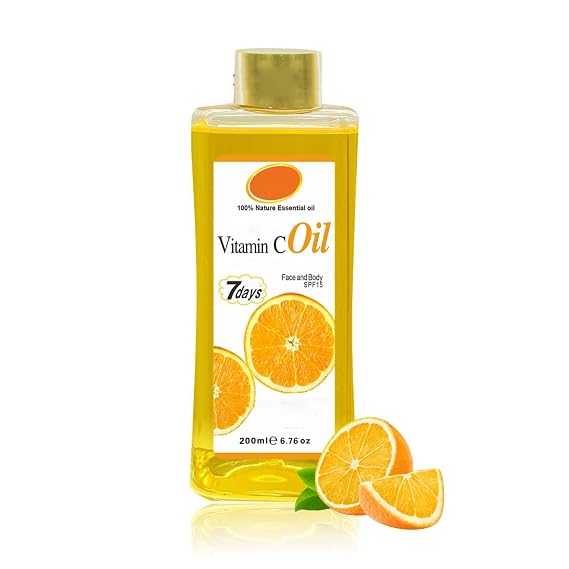 200ml Vitamin C Oil for Skin Brightening - Organic Vitamin C Oil for Face & Body - Soft 7 Body Oil, Moisturizing