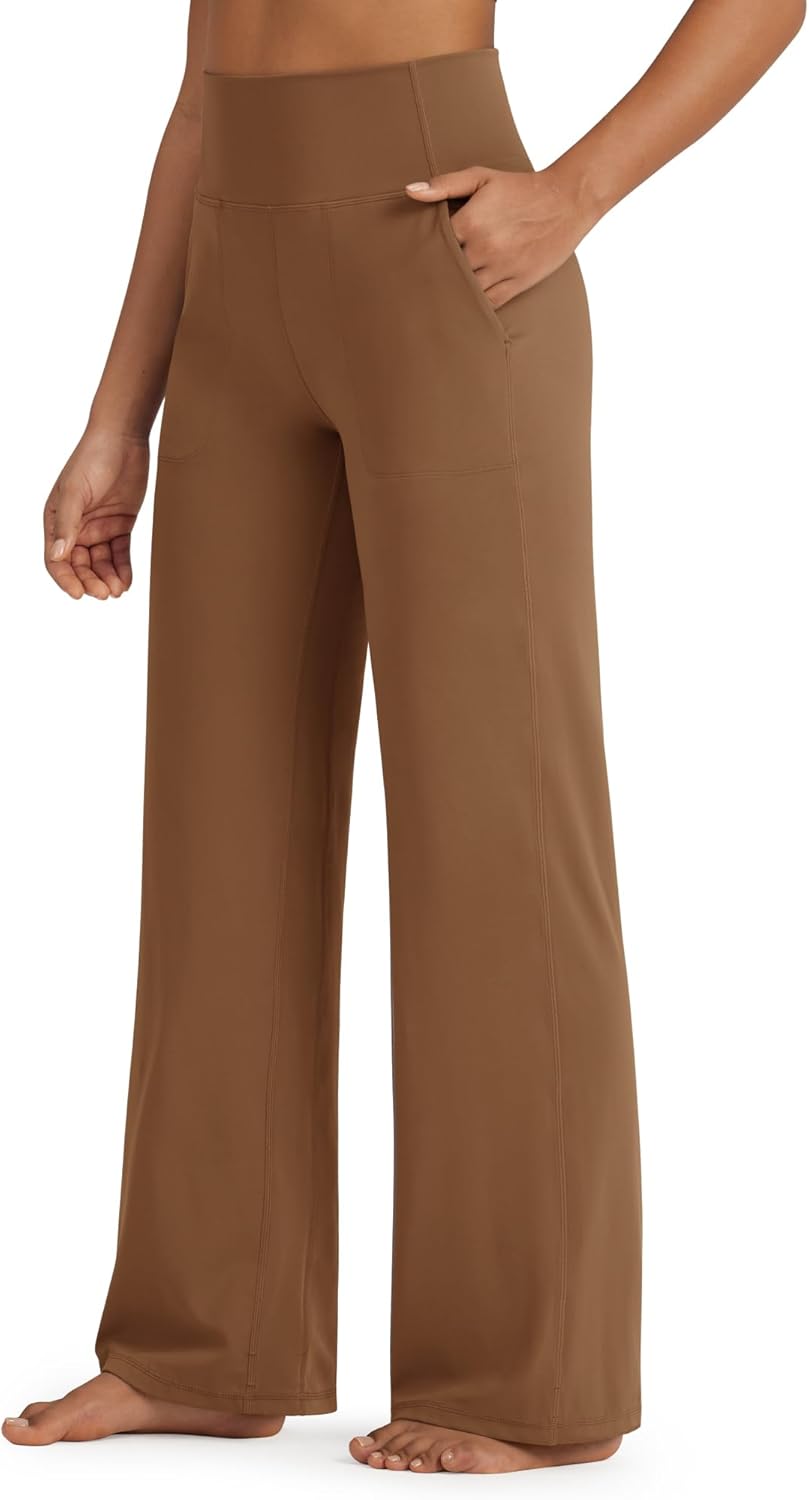 G4Free BareFeel Yoga Pants Women Wide Leg Pants with Pockets High Waisted Dress Pants Comfy Sweatpants 293133"