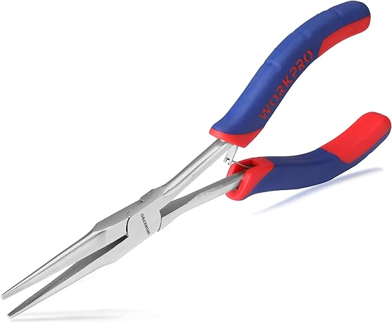 WORKPRO 7" Needle Nose Pliers, Smooth Jaws | Mini Long Reach, for Jewelry Making, Wire Bending, Small Object Gripping & Narrow Places