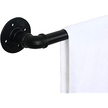 HouseAid 30 Inch Industrial Steel Pipe Towel Rack Holder, Heavy Duty Rustic Hand Towel Bar, Vintage Style Towel Rod for Bathroom, Matte Black