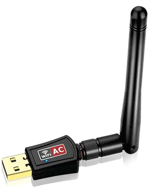 Mini 800Mbps Dual Band 2.4/5GHz USB Wi-Fi Adapter - Windows XP to 10 and Mac OS X Compatible with High Gain 2dBi Antenna