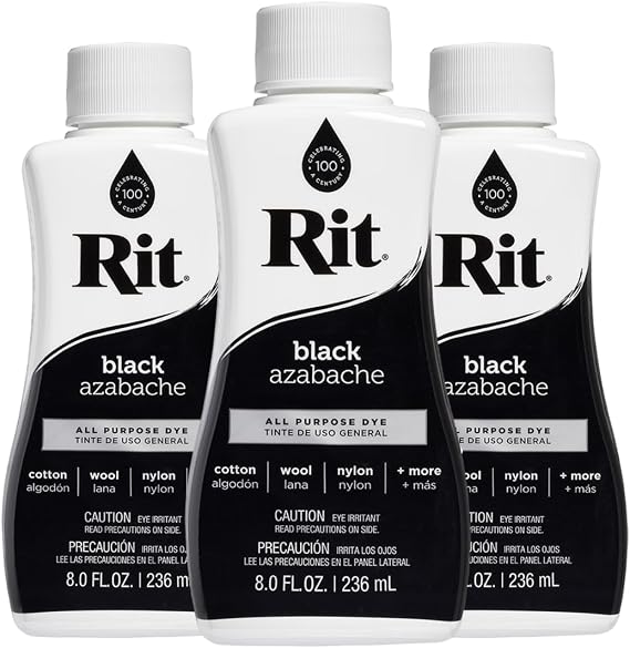 Rit All-Purpose Liquid Dye, Black, 3-Pack