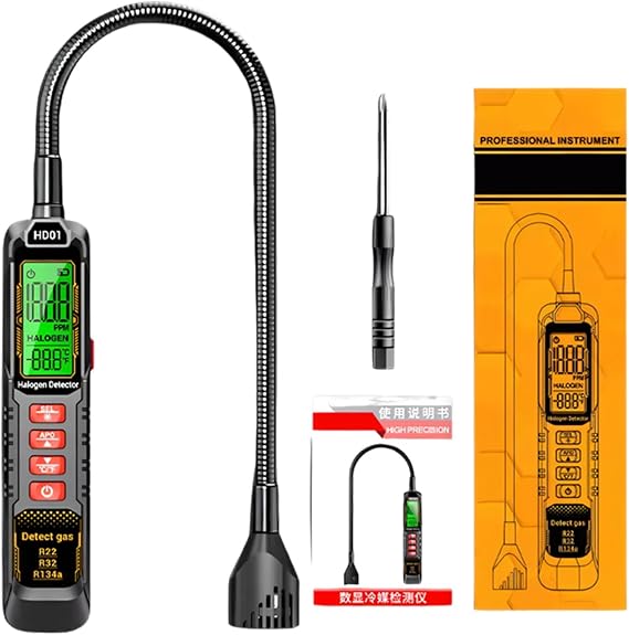Accurate 1000PPM Ranges Refrigerants Leak Detector with LED for Air Conditioning Repair and Refrigeration Refrigerants Leak Detector Hvac