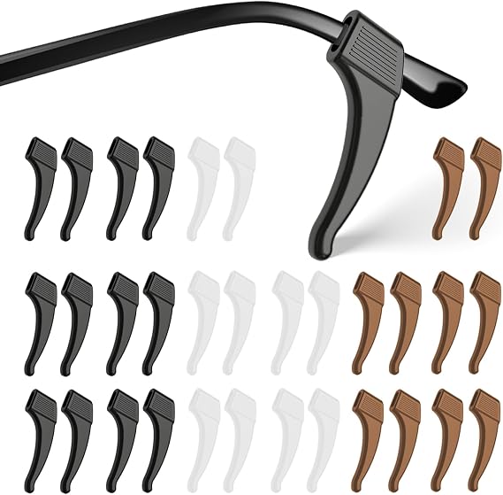 20Pairs Eye Glasses Ear Grippers,Silicone Anti slip Eyeglass Holder,Ear Hooks,Ear grips for glasses for kids Adults
