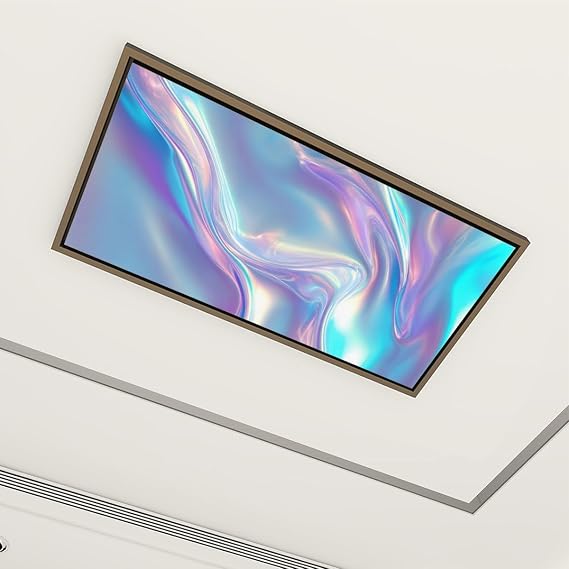 4 Pack Fluorescent Light Covers 4 x 2 ft Iridescent Pastel Swirl Holographic Shimmering Lights Magnetic Ceiling Light Covers Fluorescent Lights Shade Panel for Office Classroom Home Hospital Decor