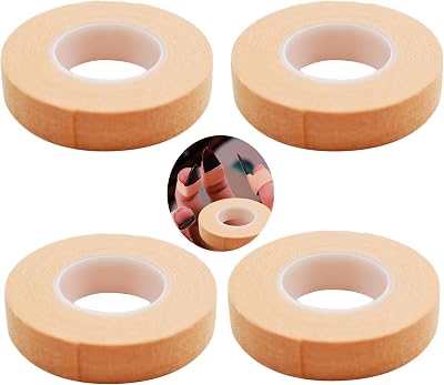 Guitar Tape for Fingers, Nail Picks Finger Protector 400cm Complexion Soft Finger Adhesive Tape Roll Replacement for Chinese Guzheng Finger Picks, Pack of 4