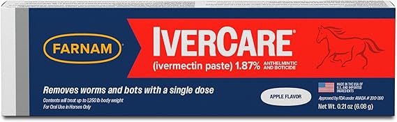 Farnam IverCare (ivermectin Paste) 1.87%, Horse Dewormer, 0.21 oz