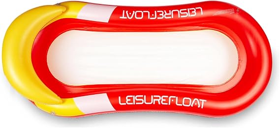 Inflatable Swimming Pool PVC Float Lounge Recliner, Red | Multi-Purpose Water Hammock, Mesh Lounge Chair & Raft Drifter | Portable Beach & Pool Float, Summer Water Accessories for Relaxation