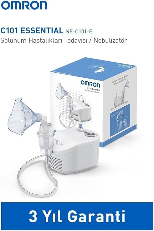 Omron C101 Essential Kompresörlü Nebulizatör, NE-C101-E, Solunum Hastalıkları Tedavisi
